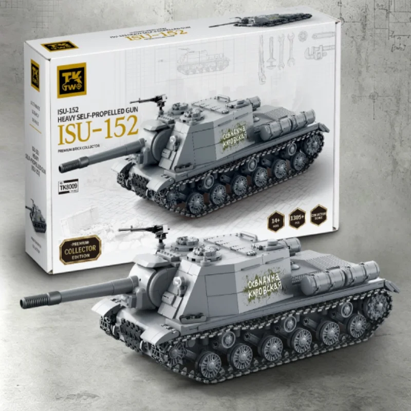 Lego Compatible Military Tank - MOC ISU-152 Schwerer Sturmkanonen-Panzer Baustein-Spielzeugmodell-Set Militärisches