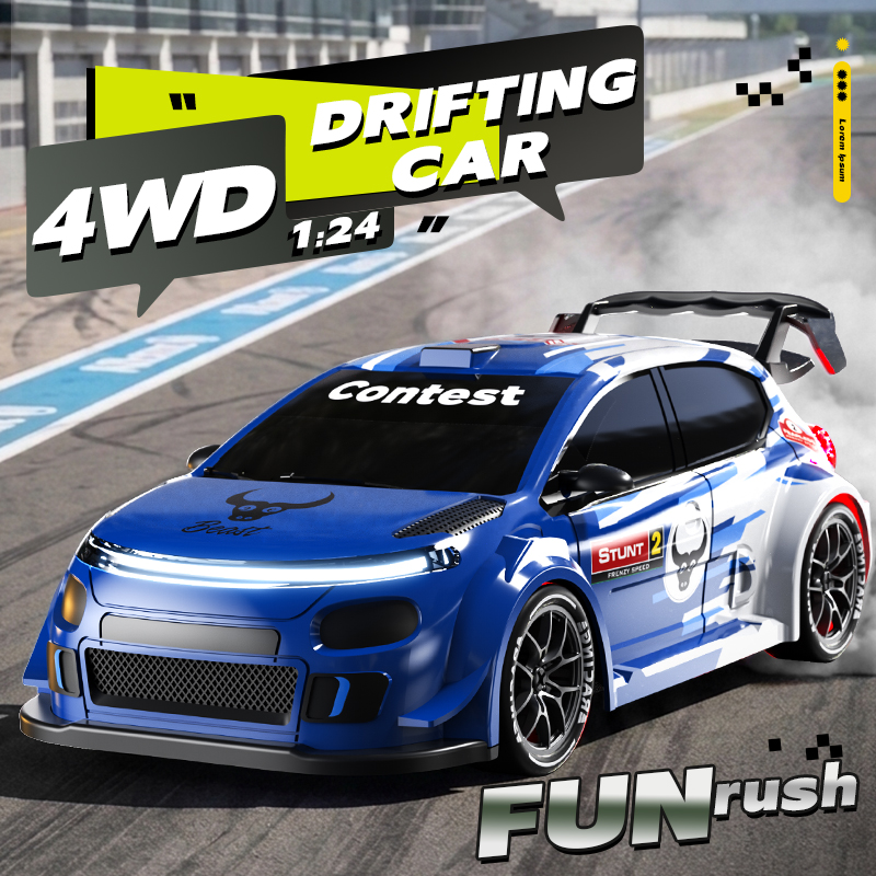 Rc Drift Car 1 24 Scale 4Wd - 1:24 Maßstab 4WD Drift RC Auto