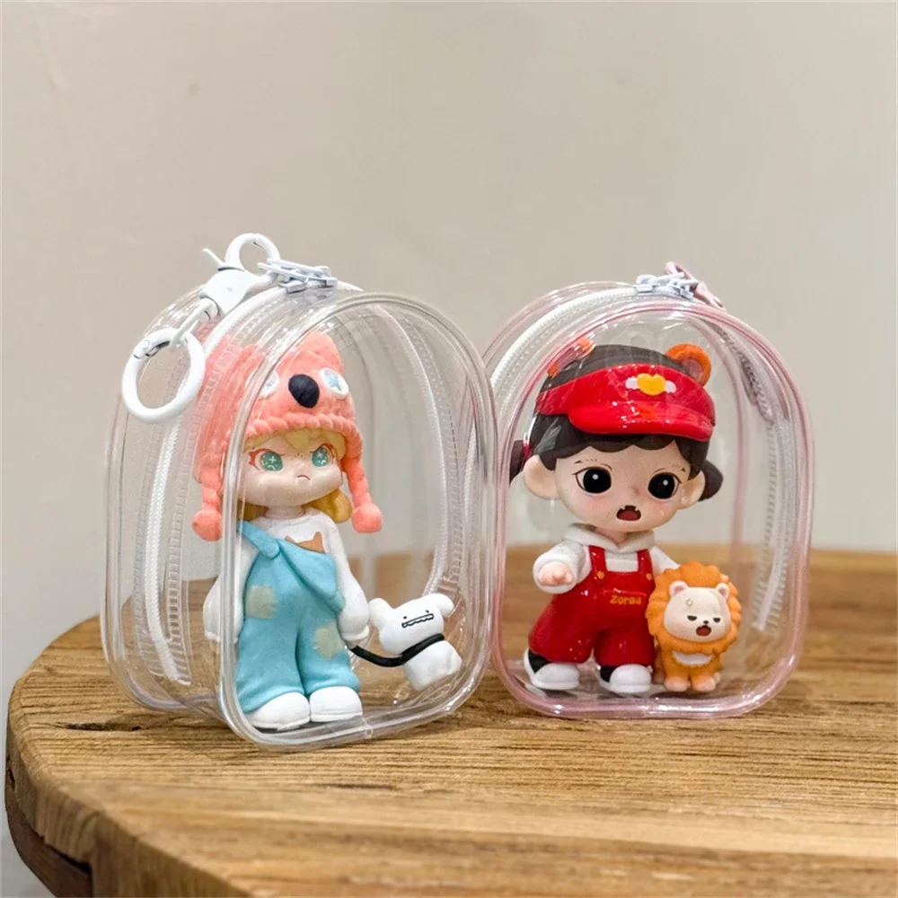 Dolls - 12 cm PVC-Transparente Aufbewahrungstasche mit Schlüsselanhänger,