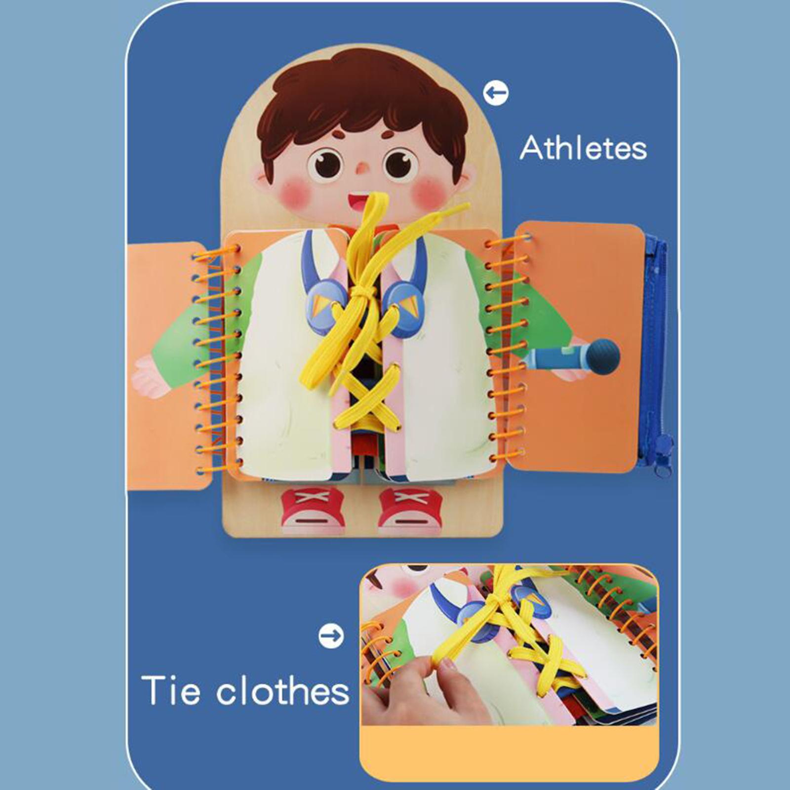 Montessori Wooden Busy Board Toddler - Montessori-Spielbrett für Kleinkinder, Holz- und Stoff-Aktivitätsbrett
