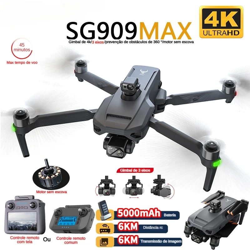 Fpv Brushless Rc Drone 4K - ZLL SG909 SG909MAX Professionelle Drohne mit