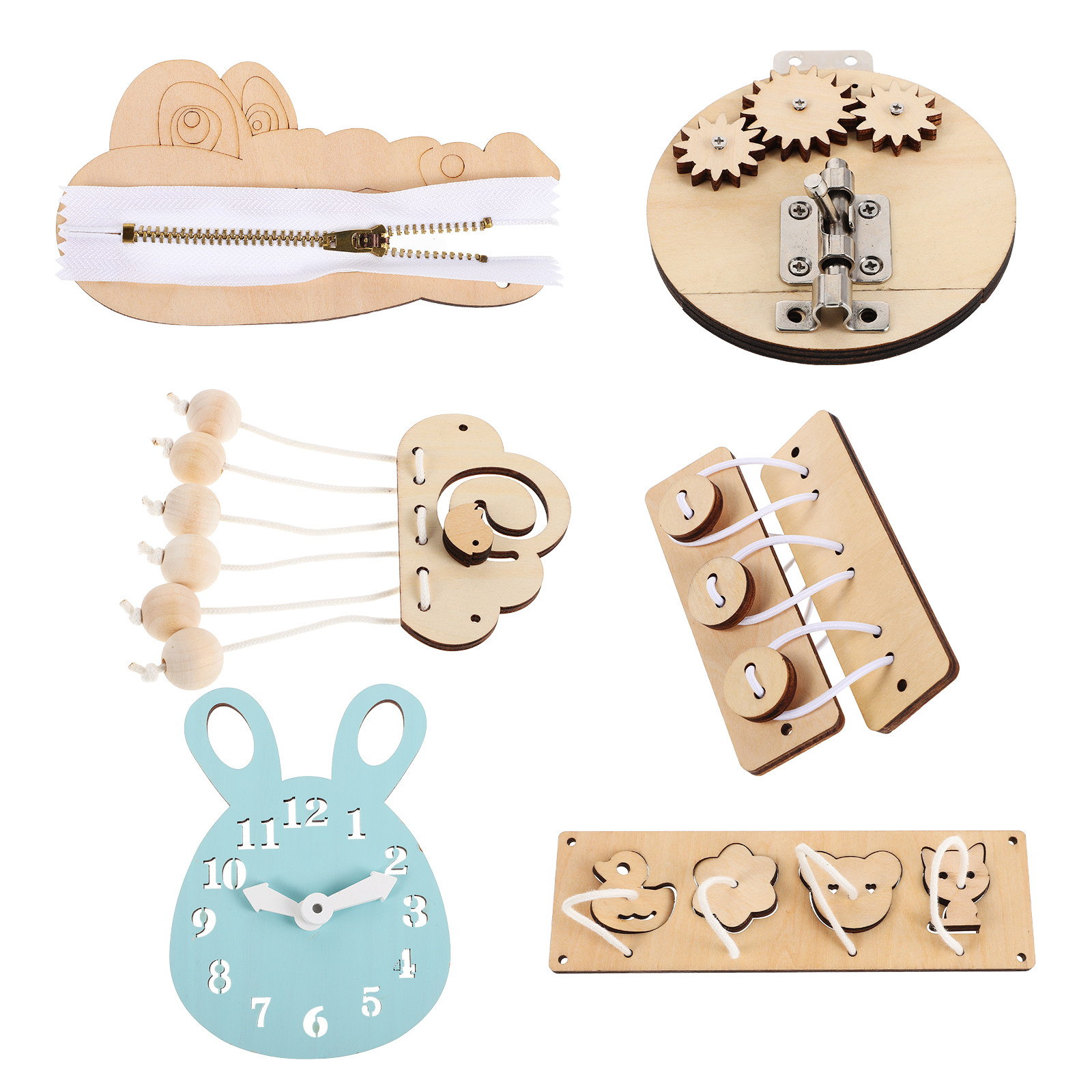 6-teiliges Montessori-Spielbre – Montessori Wooden Busy Board Toddler Bewertung und Preis